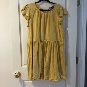 Yellow linen sundress